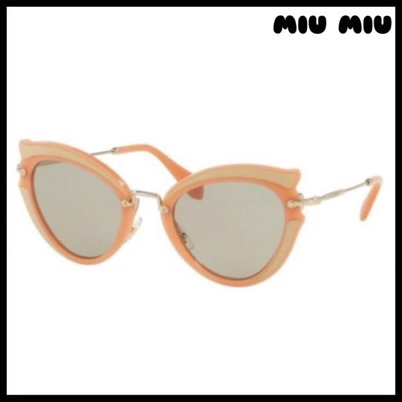 Miu Miu Accessories - MIU MIU PEACH & GOLD FRAME SUNGLASSES